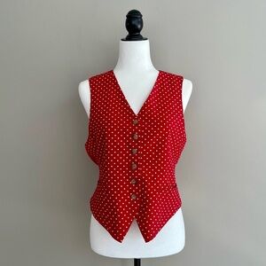 Liz Claiborne Red Polka Dot Women's Vest